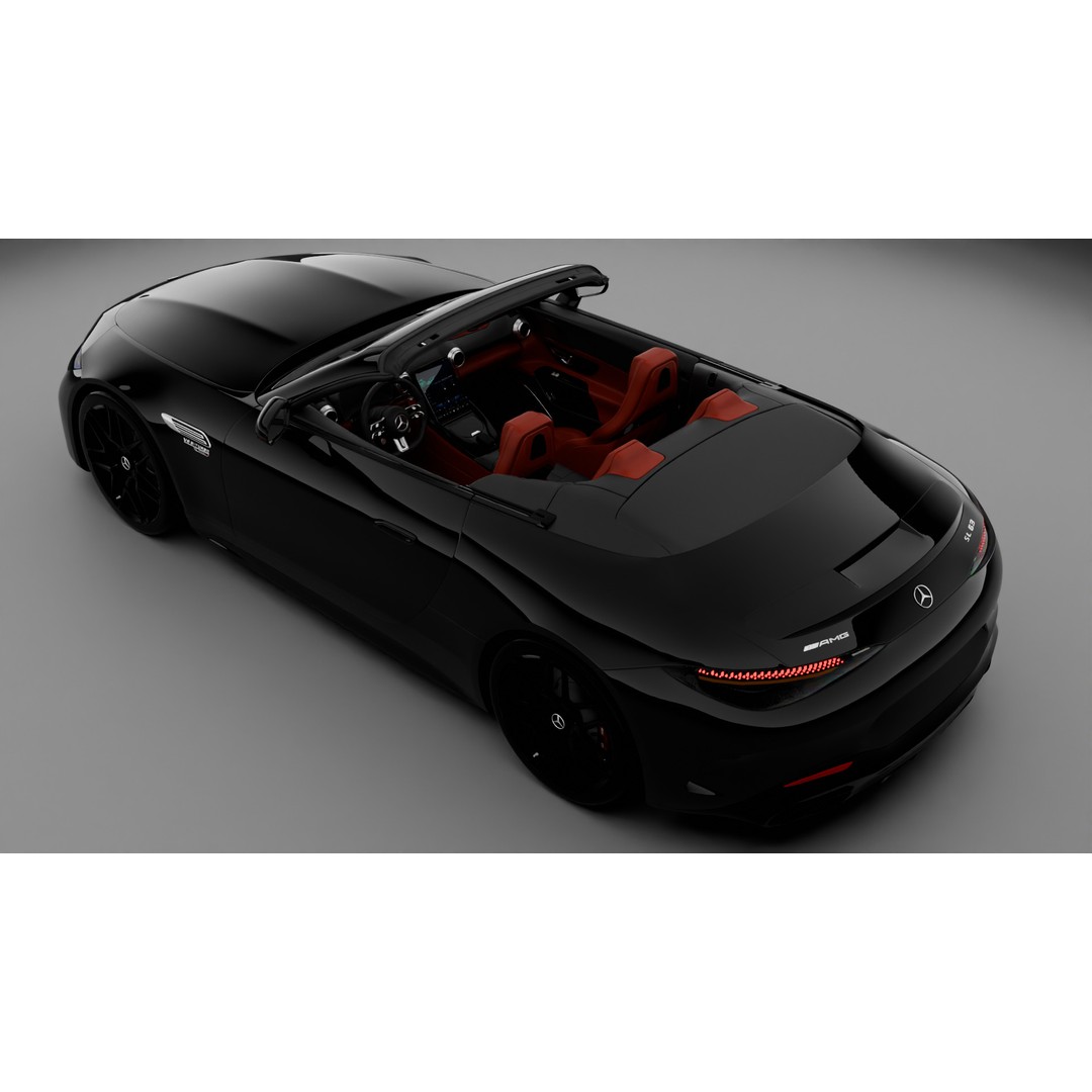Mersedes Benz SL63 AMG 3D Model – High-Poly Rigged Car Asset for Blender - View 4