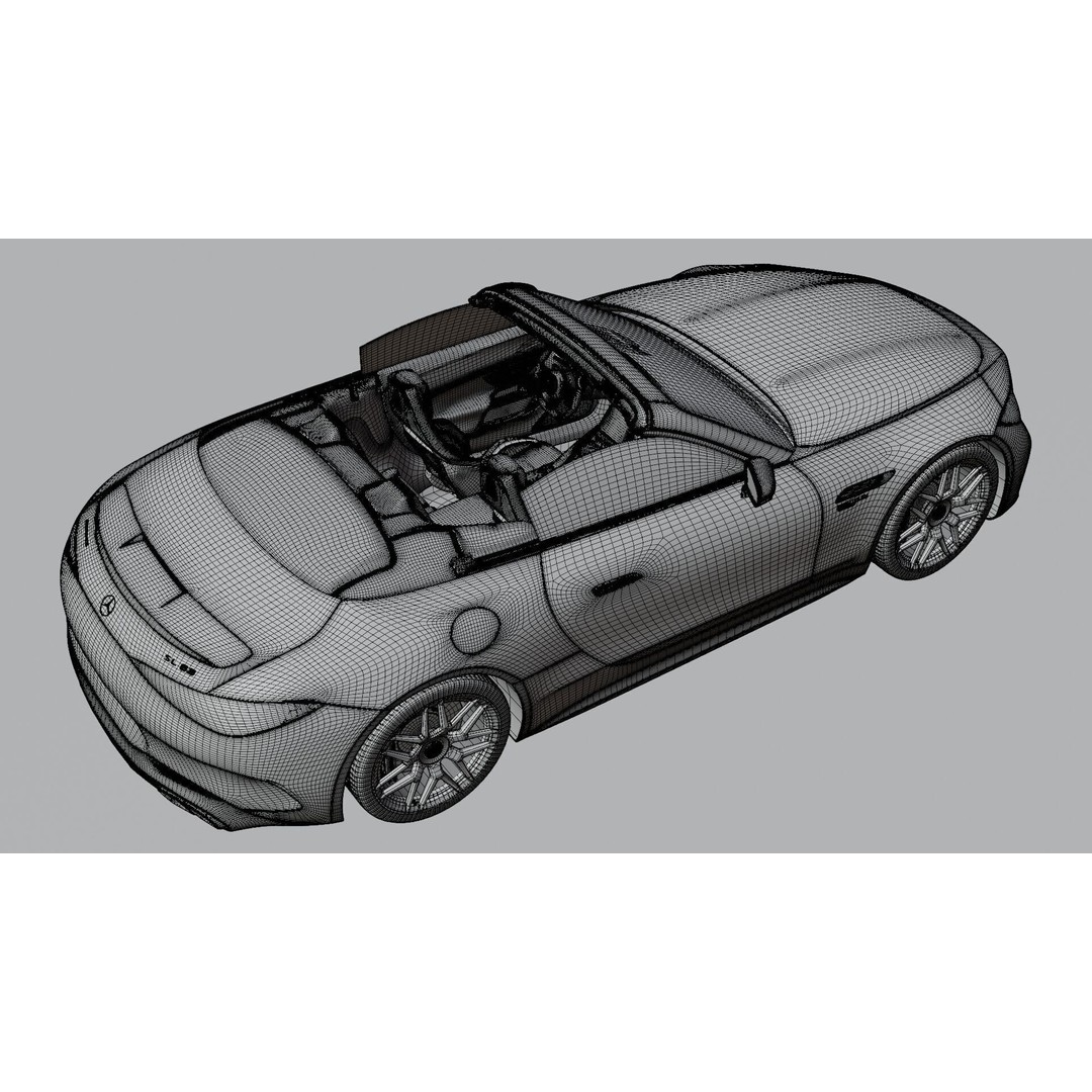 Mersedes Benz SL63 AMG 3D Model – High-Poly Rigged Car Asset for Blender - View 7