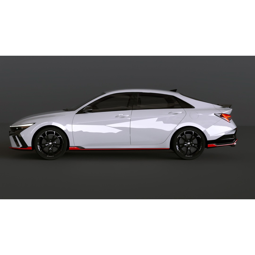 2025 Hyundai Elantra N 3D Model – High Poly Game Asset, FBX, OBJ - View 10