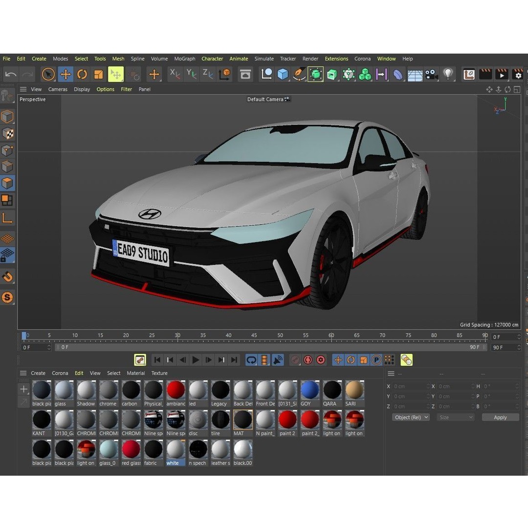 2025 Hyundai Elantra N 3D Model – High Poly Game Asset, FBX, OBJ - View 12