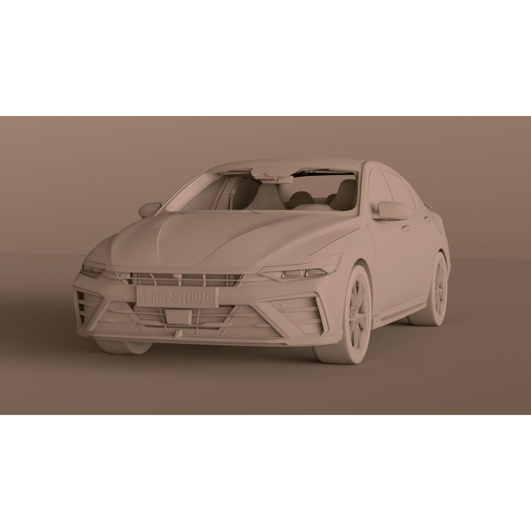 2025 Hyundai Elantra N 3D Model – High Poly Game Asset, FBX, OBJ - View 14