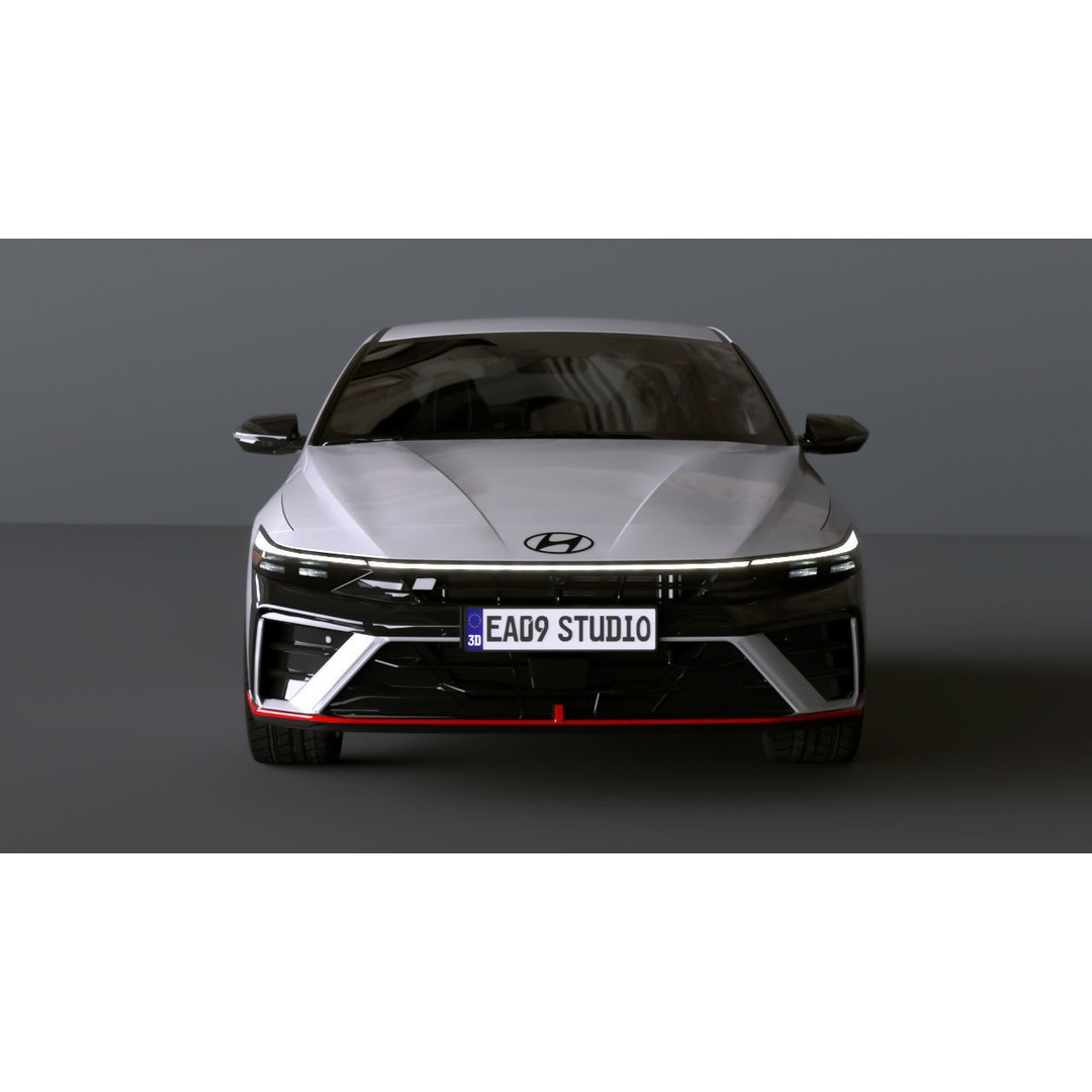 2025 Hyundai Elantra N 3D Model – High Poly Game Asset, FBX, OBJ - View 8
