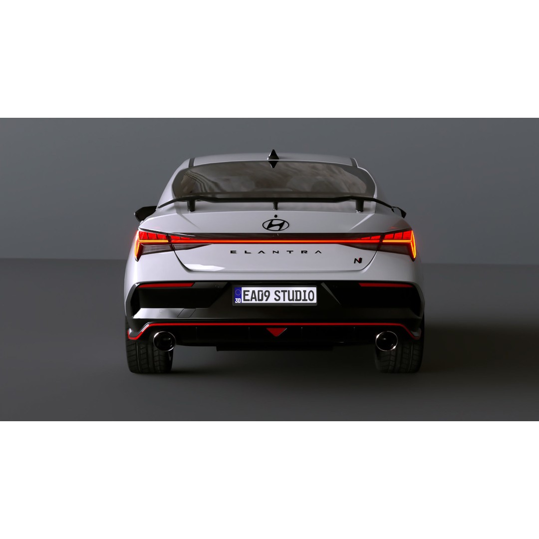 2025 Hyundai Elantra N 3D Model – High Poly Game Asset, FBX, OBJ - View 9