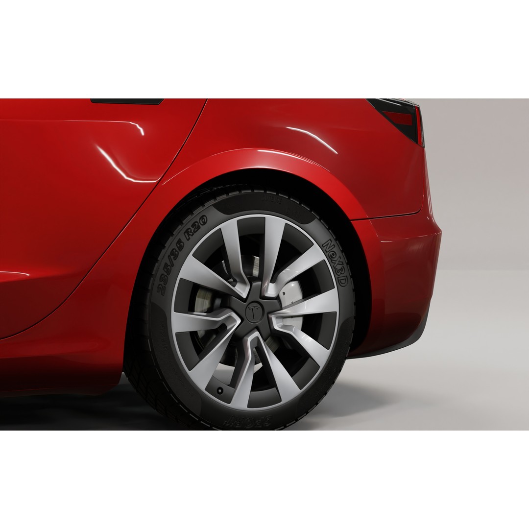 Tesla Model 3 2024 3D Model – High Poly Car Asset with Detailed Interior - View 14