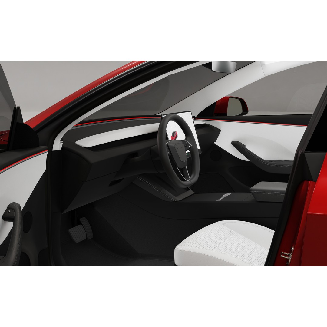 Tesla Model 3 2024 3D Model – High Poly Car Asset with Detailed Interior - View 18