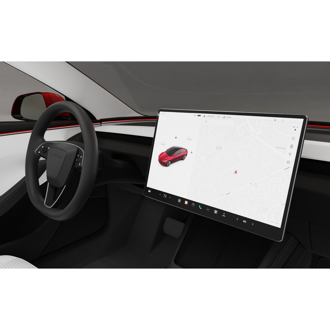 Tesla Model 3 2024 3D Model – High Poly Car Asset with Detailed Interior - View 24