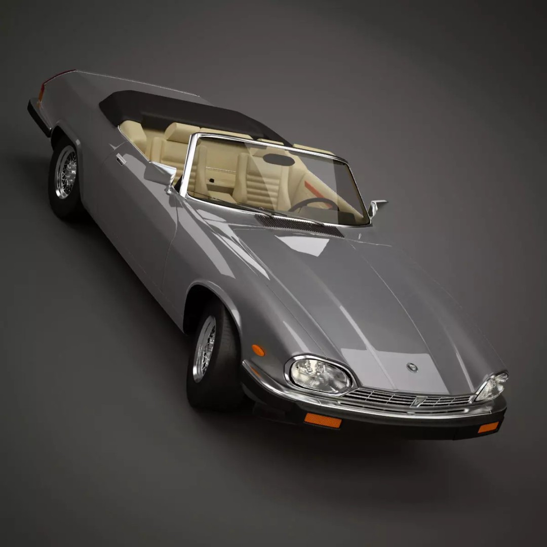 XJS Convertible 3D Model – High Poly Vintage Car, FBX & 3DS