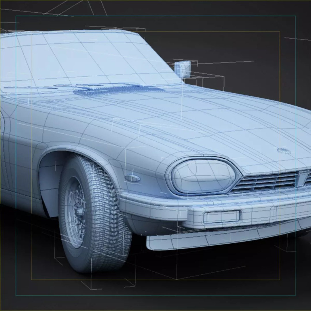 XJS Convertible 3D Model – High Poly Vintage Car, FBX & 3DS - View 12