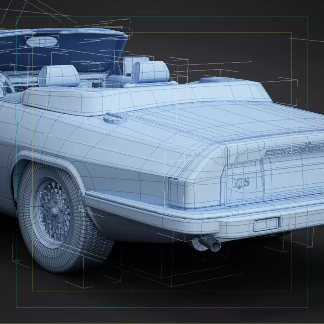 XJS Convertible 3D Model – High Poly Vintage Car, FBX & 3DS - View 13