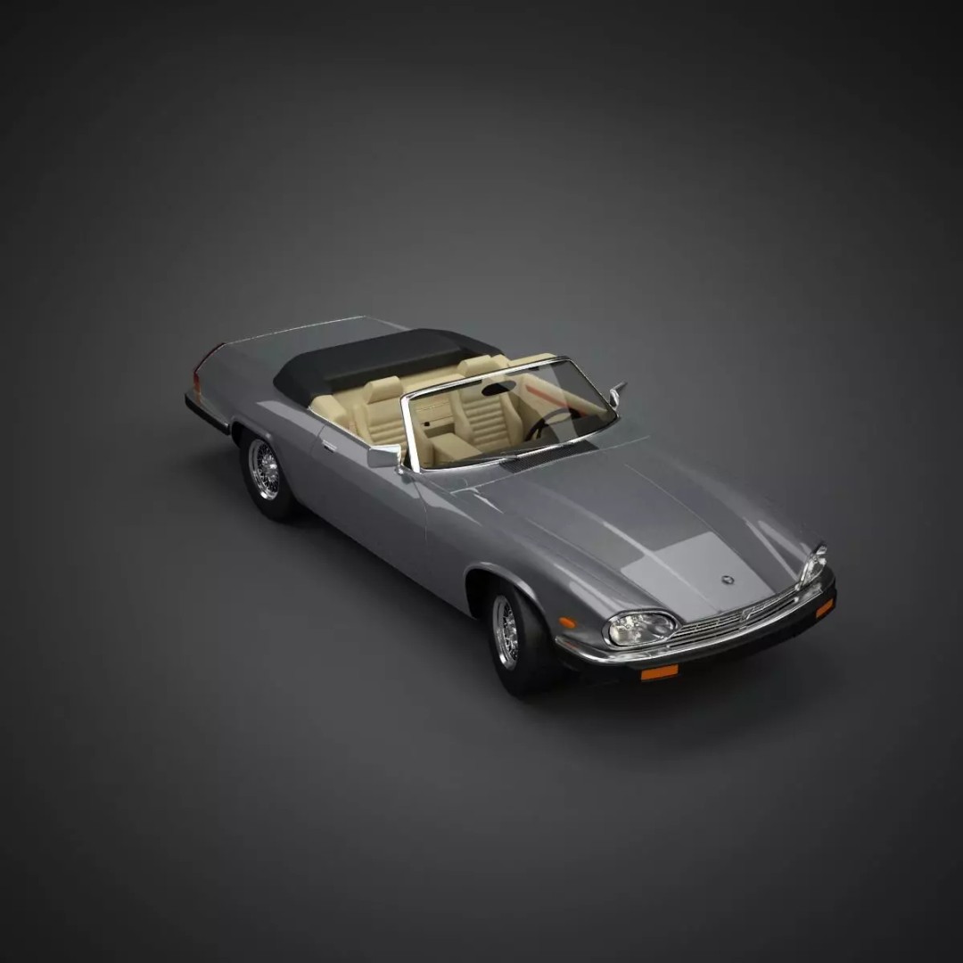 XJS Convertible 3D Model – High Poly Vintage Car, FBX & 3DS - View 14