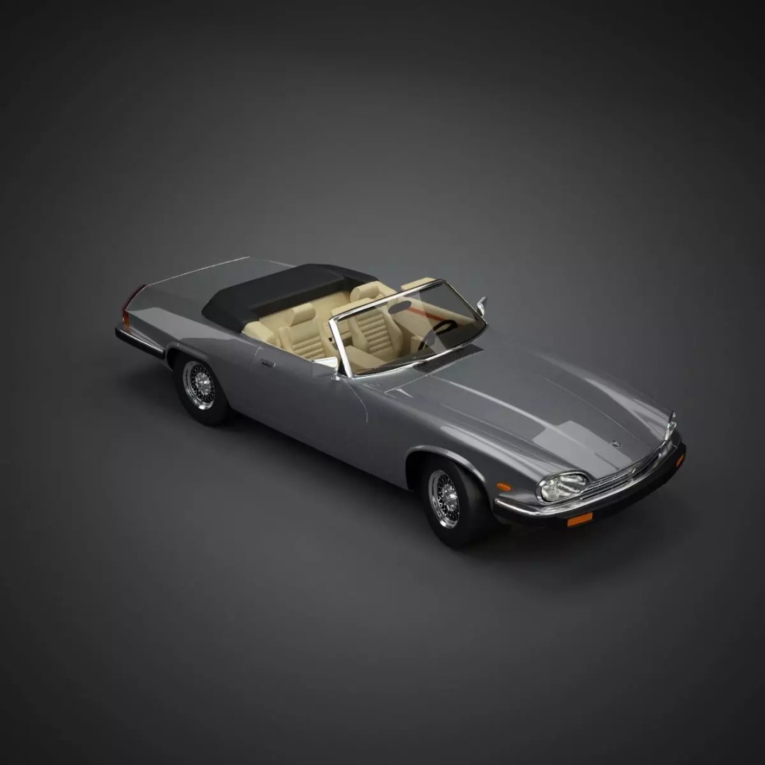XJS Convertible 3D Model – High Poly Vintage Car, FBX & 3DS - View 15