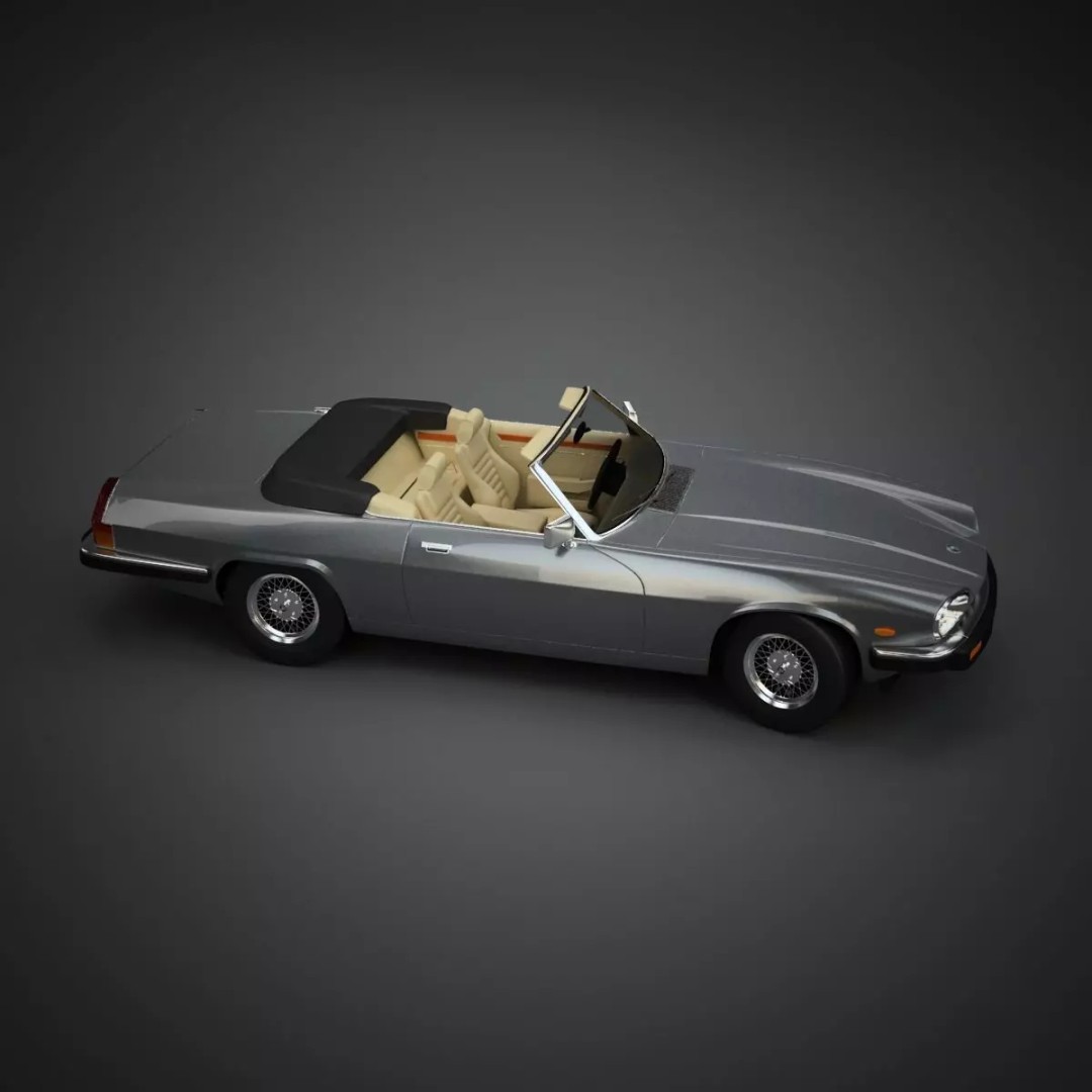 XJS Convertible 3D Model – High Poly Vintage Car, FBX & 3DS - View 18