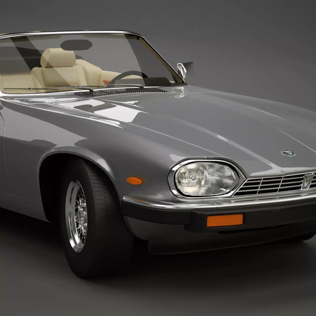 XJS Convertible 3D Model – High Poly Vintage Car, FBX & 3DS - View 2