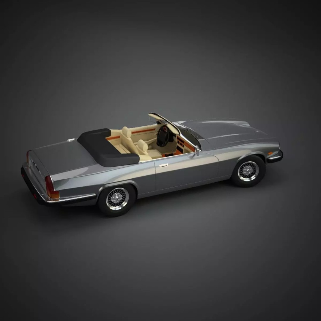 XJS Convertible 3D Model – High Poly Vintage Car, FBX & 3DS - View 22
