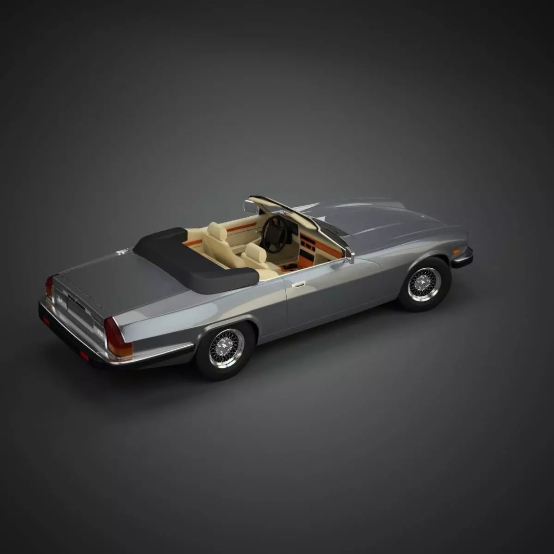 XJS Convertible 3D Model – High Poly Vintage Car, FBX & 3DS - View 23