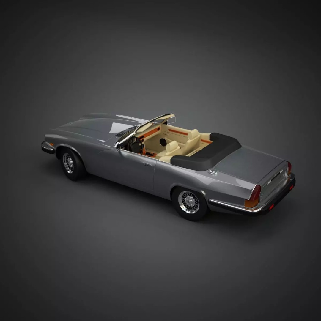 XJS Convertible 3D Model – High Poly Vintage Car, FBX & 3DS - View 34
