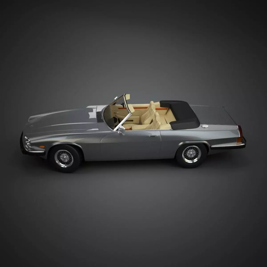 XJS Convertible 3D Model – High Poly Vintage Car, FBX & 3DS - View 38