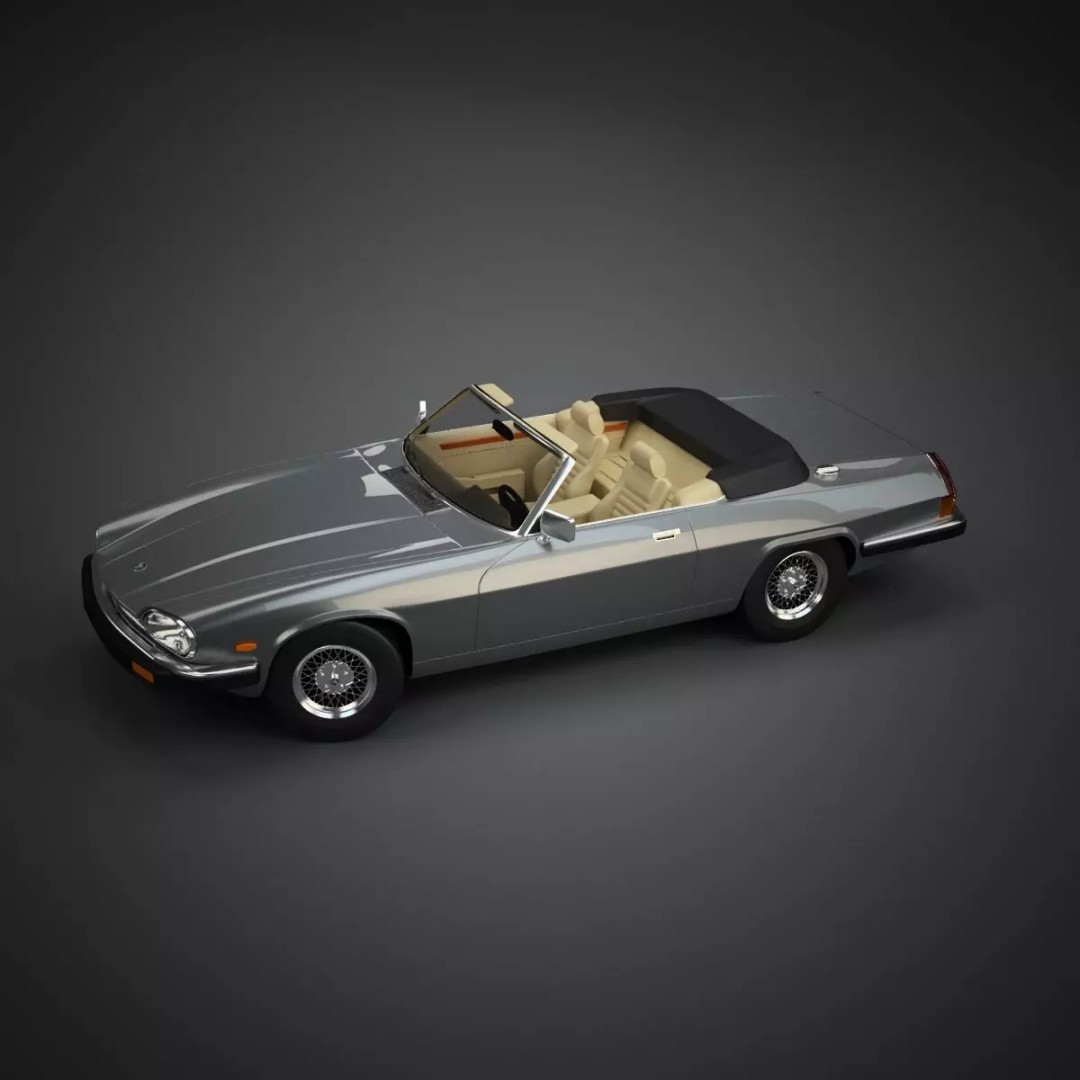XJS Convertible 3D Model – High Poly Vintage Car, FBX & 3DS - View 40