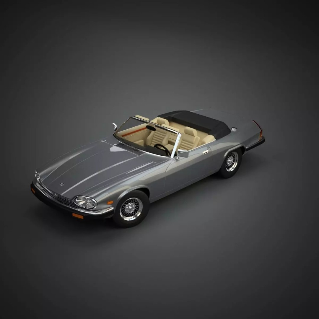 XJS Convertible 3D Model – High Poly Vintage Car, FBX & 3DS - View 42