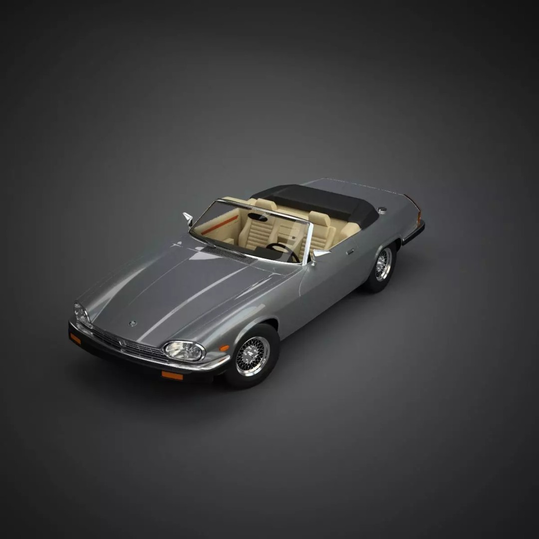 XJS Convertible 3D Model – High Poly Vintage Car, FBX & 3DS - View 43
