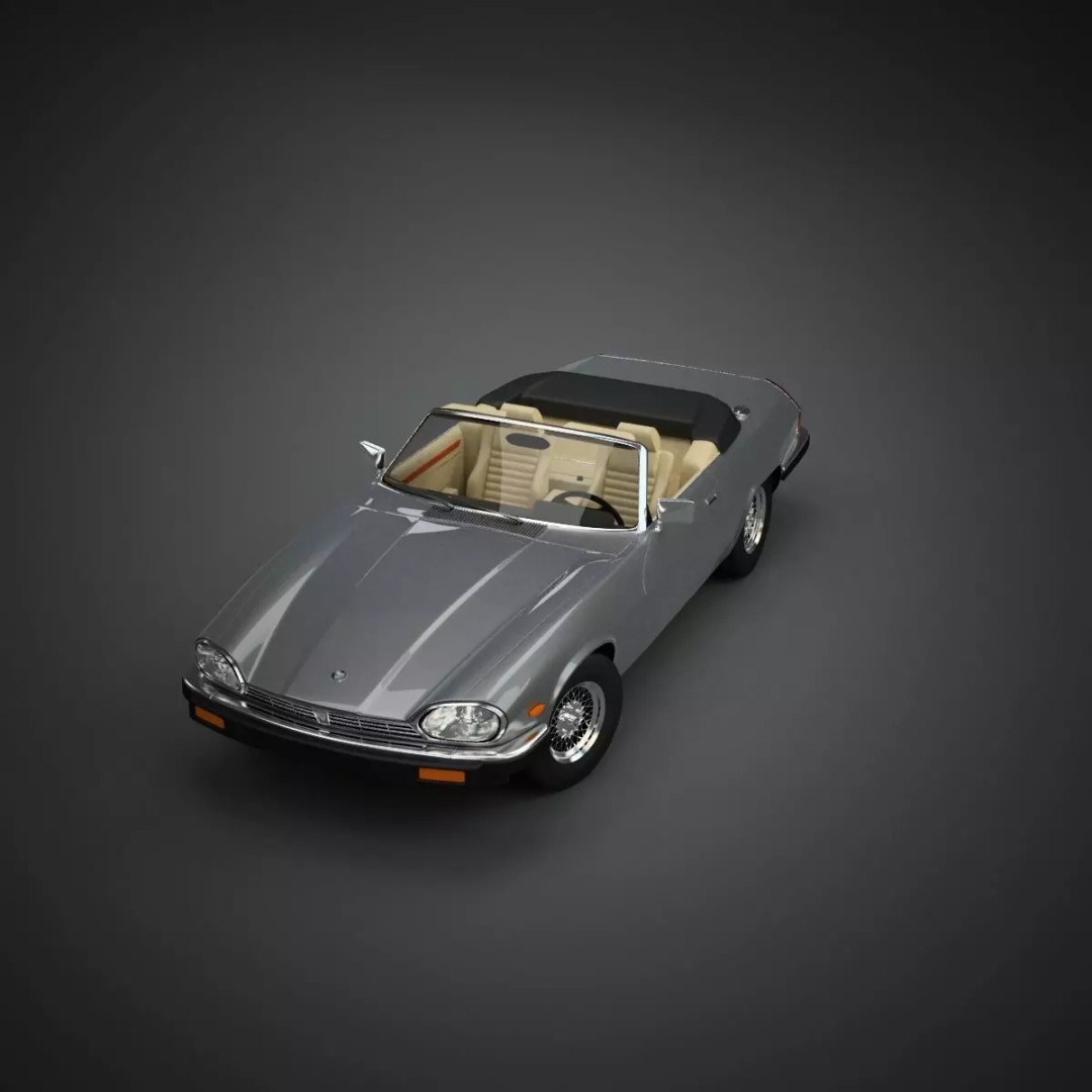 XJS Convertible 3D Model – High Poly Vintage Car, FBX & 3DS - View 44