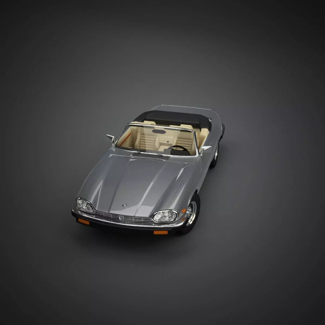 XJS Convertible 3D Model – High Poly Vintage Car, FBX & 3DS - View 45