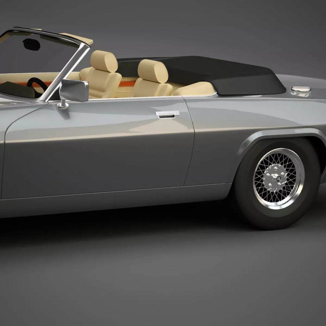 XJS Convertible 3D Model – High Poly Vintage Car, FBX & 3DS - View 6