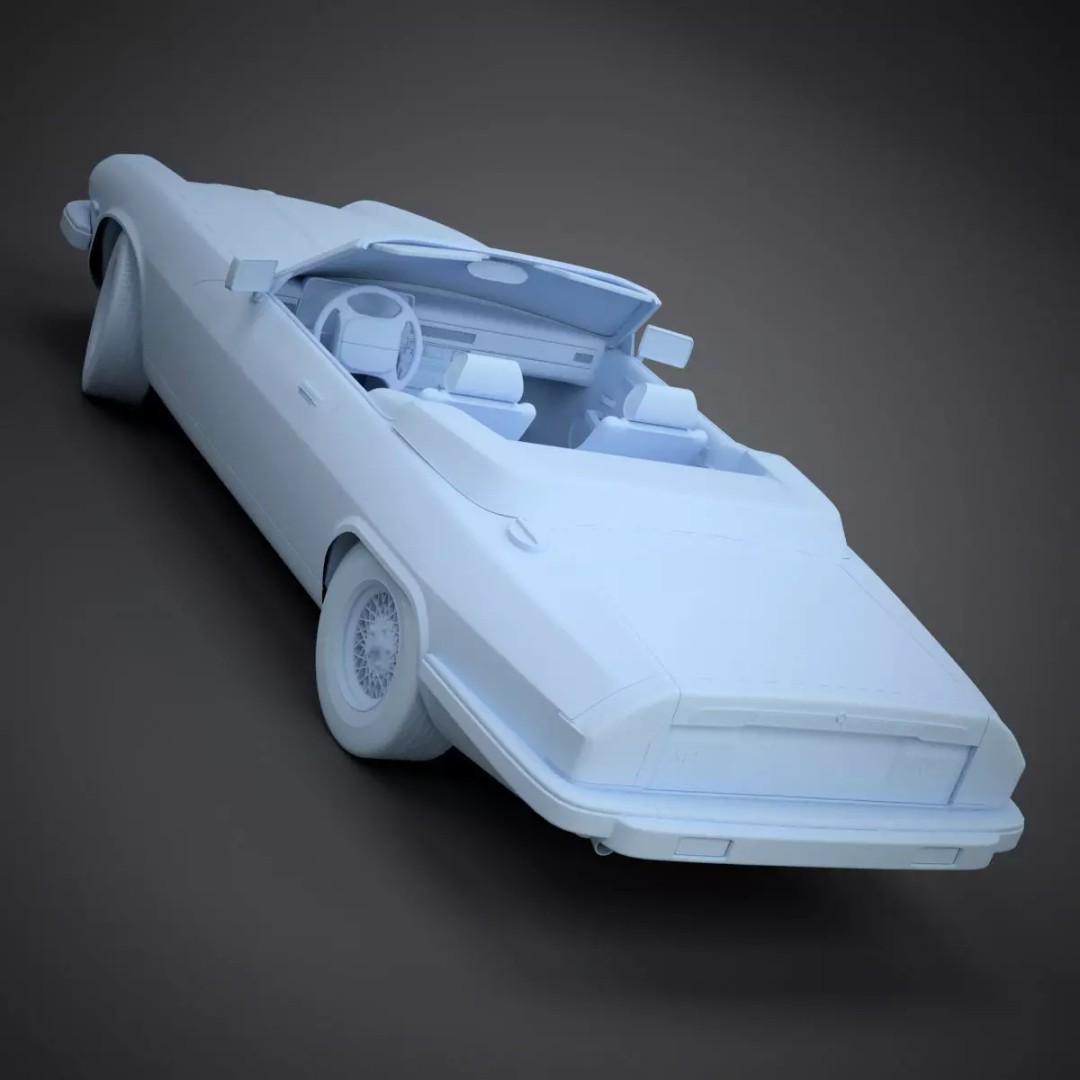 XJS Convertible 3D Model – High Poly Vintage Car, FBX & 3DS - View 9