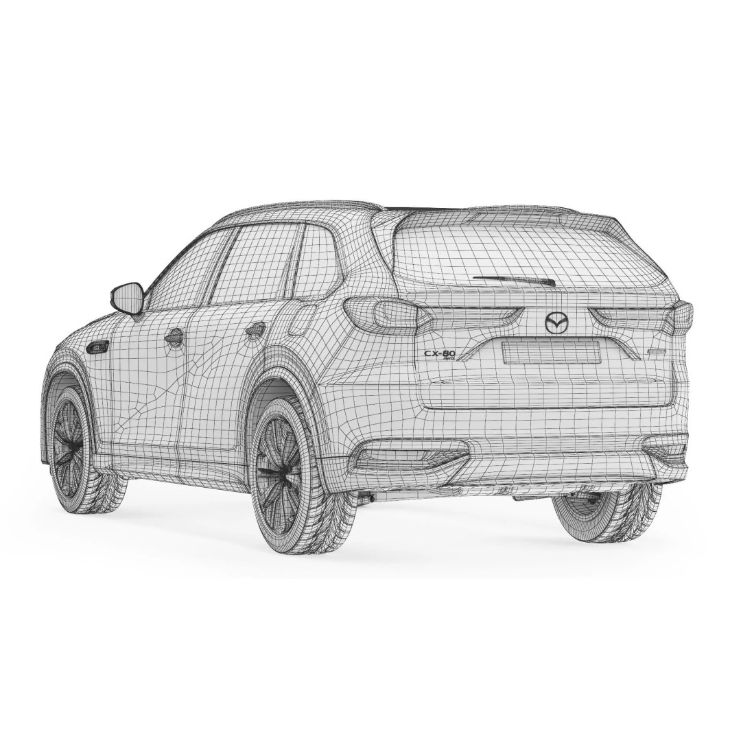 Mazda CX-80 2025 3D Model – High Poly Car Asset, FBX, OBJ - View 14