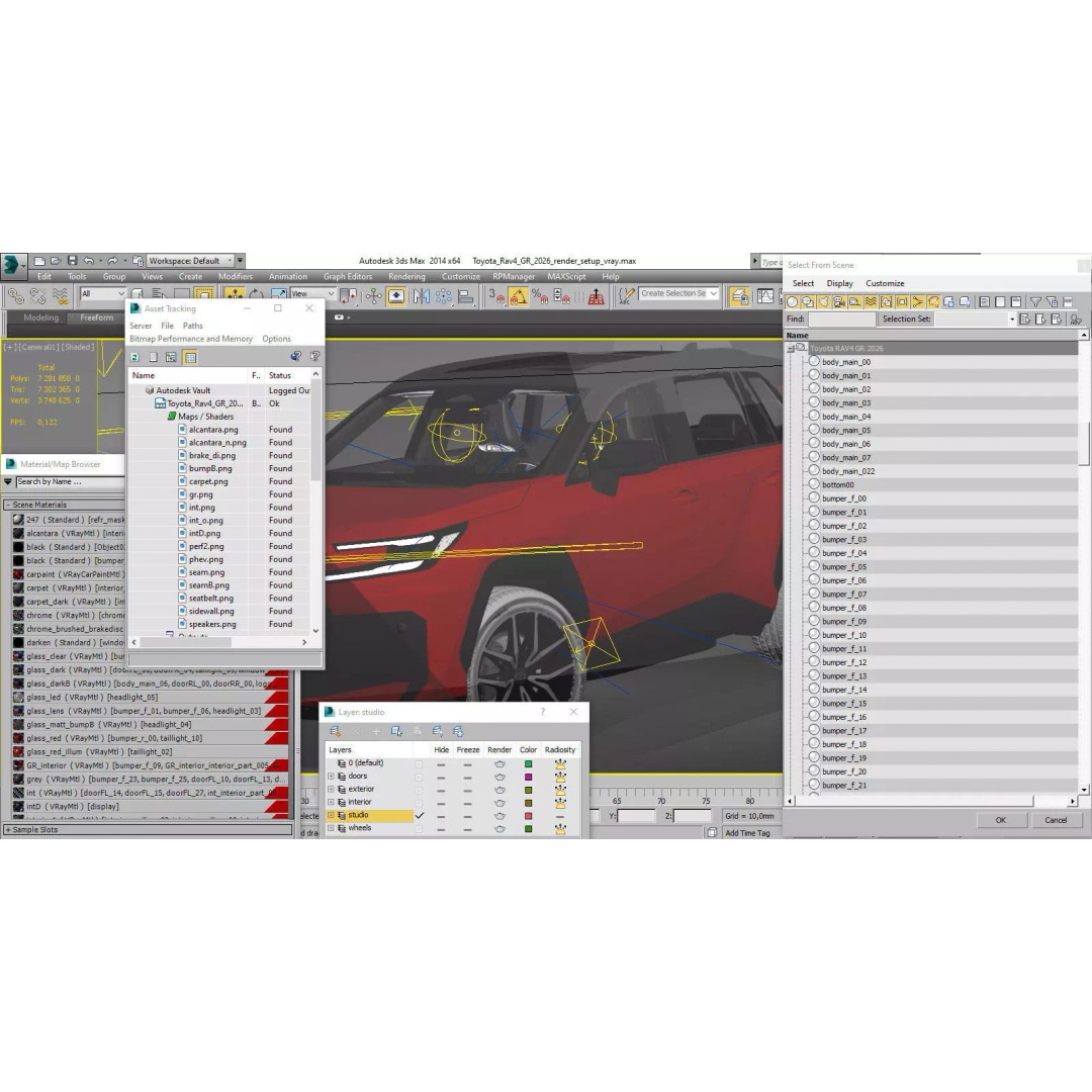 Toyota RAV4 GR Sport PHEV 2026 3D Model – High Poly Game Asset, FBX/OBJ/Blender - View 43