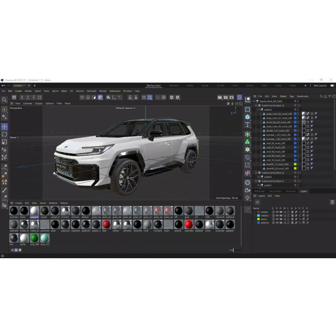 Toyota RAV4 GR Sport PHEV 2026 3D Model – High Poly Game Asset, FBX/OBJ/Blender - View 44