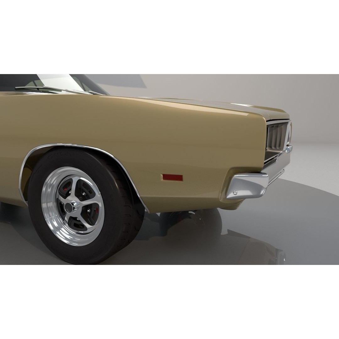 Dodge Charger 1969 3D Model – Classic Muscle Car, FBX & OBJ Formats - View 10