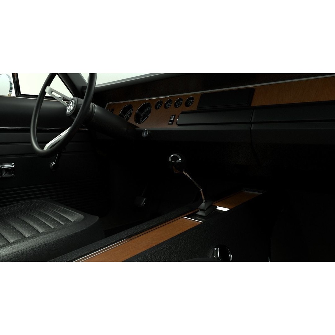 Dodge Charger 1969 3D Model – Classic Muscle Car, FBX & OBJ Formats - View 15