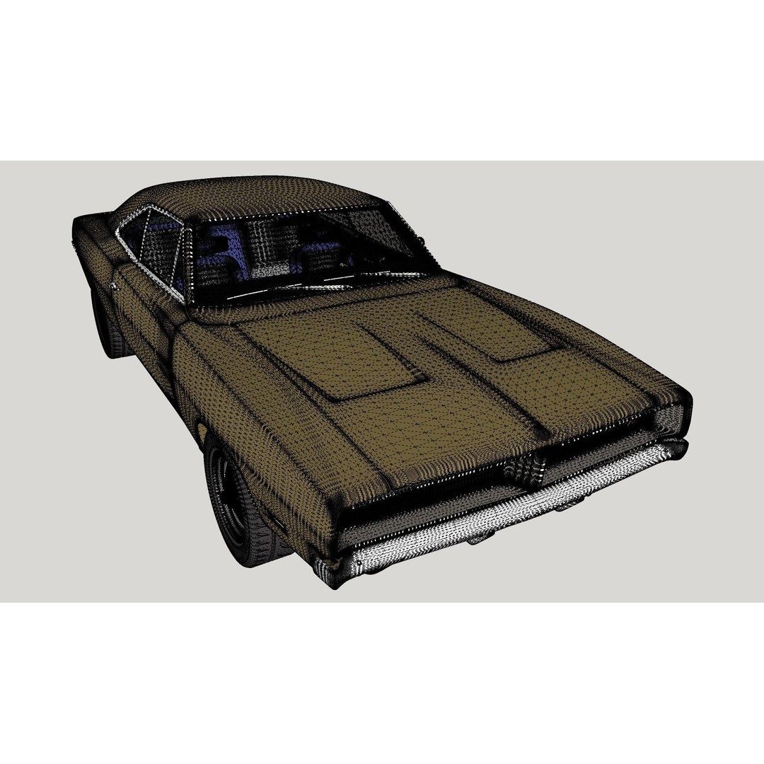 Dodge Charger 1969 3D Model – Classic Muscle Car, FBX & OBJ Formats - View 17