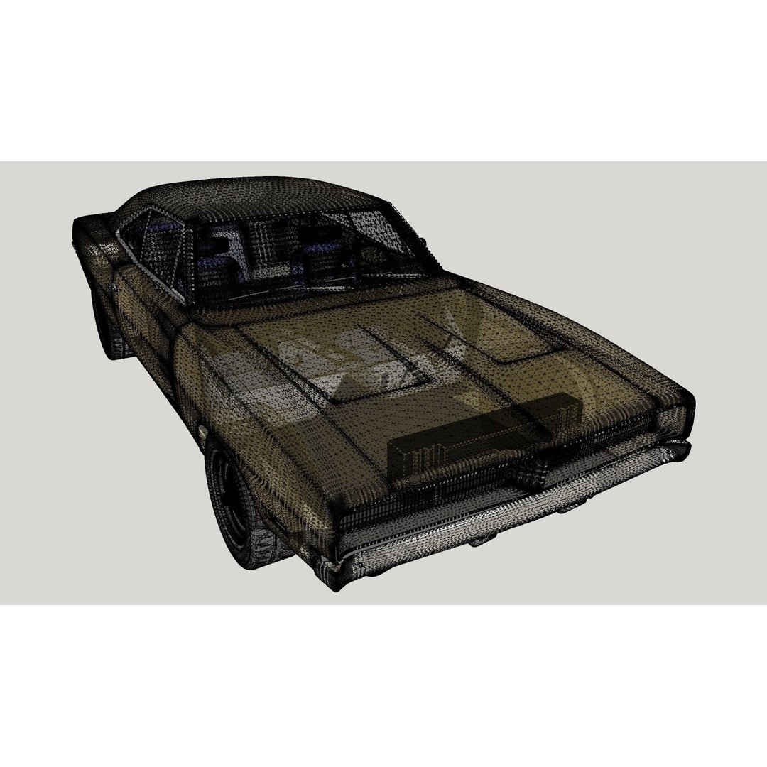 Dodge Charger 1969 3D Model – Classic Muscle Car, FBX & OBJ Formats - View 18