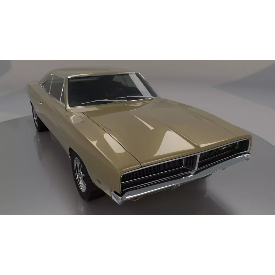 Dodge Charger 1969 3D Model – Classic Muscle Car, FBX & OBJ Formats - View 2