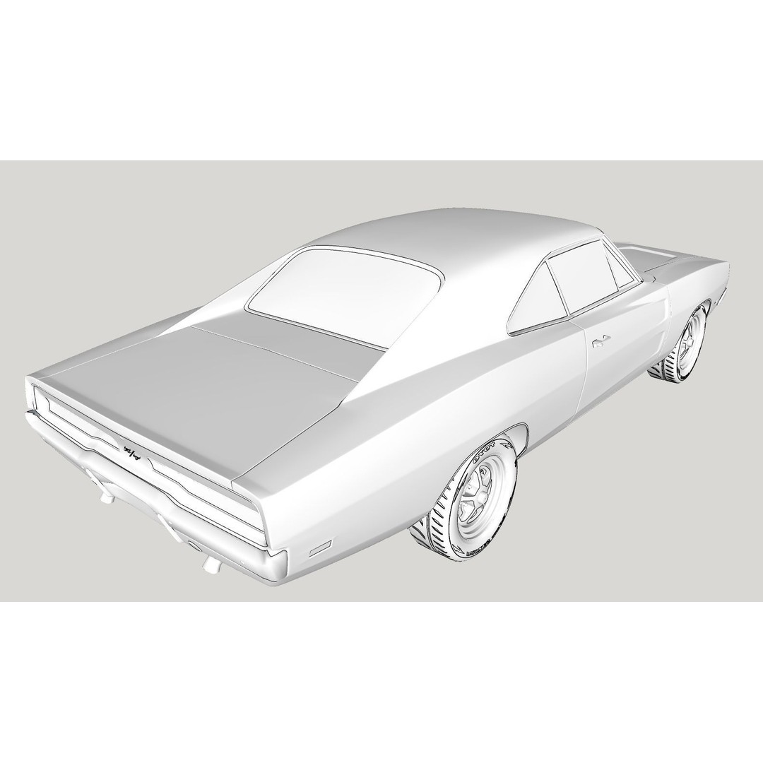 Dodge Charger 1969 3D Model – Classic Muscle Car, FBX & OBJ Formats - View 23