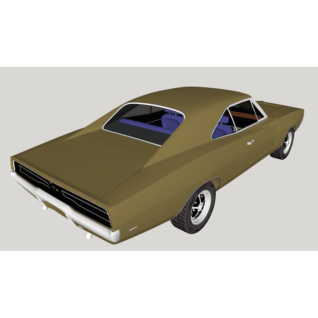 Dodge Charger 1969 3D Model – Classic Muscle Car, FBX & OBJ Formats - View 24