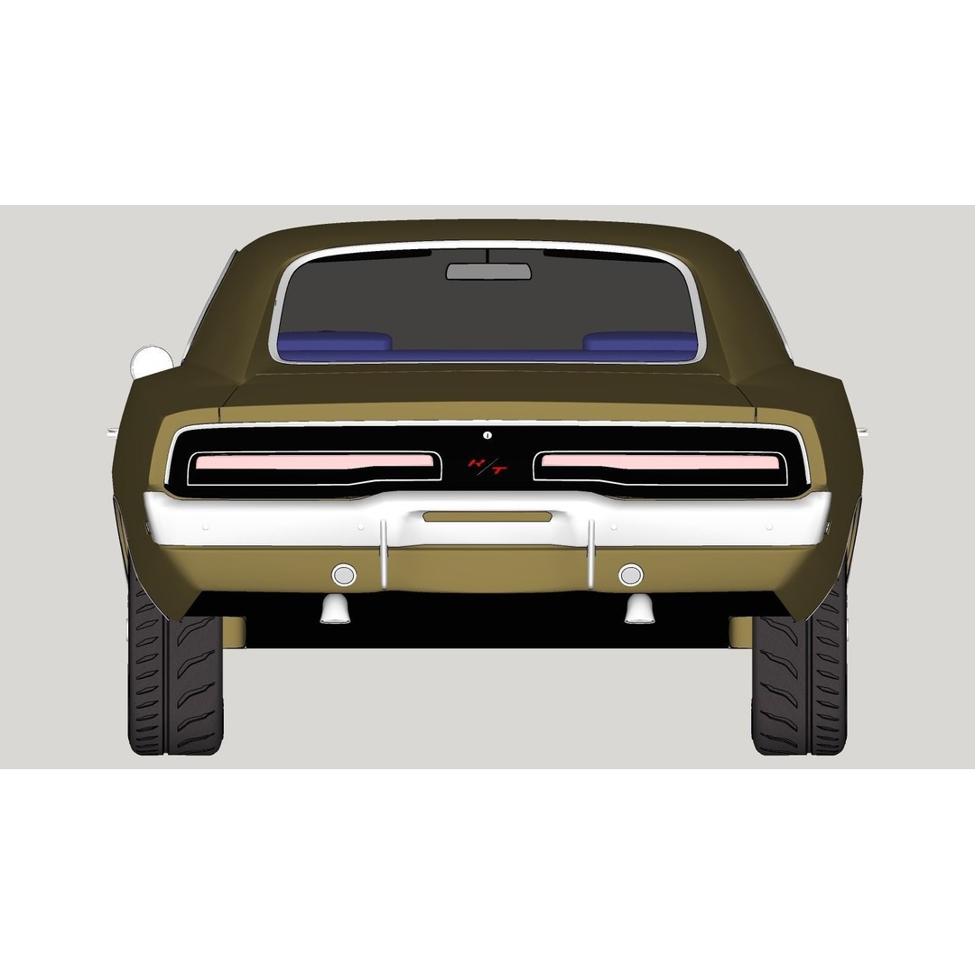 Dodge Charger 1969 3D Model – Classic Muscle Car, FBX & OBJ Formats - View 26