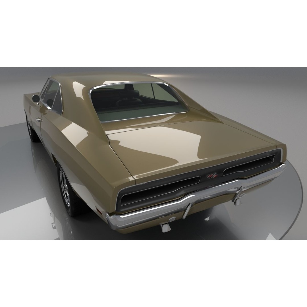 Dodge Charger 1969 3D Model – Classic Muscle Car, FBX & OBJ Formats - View 3