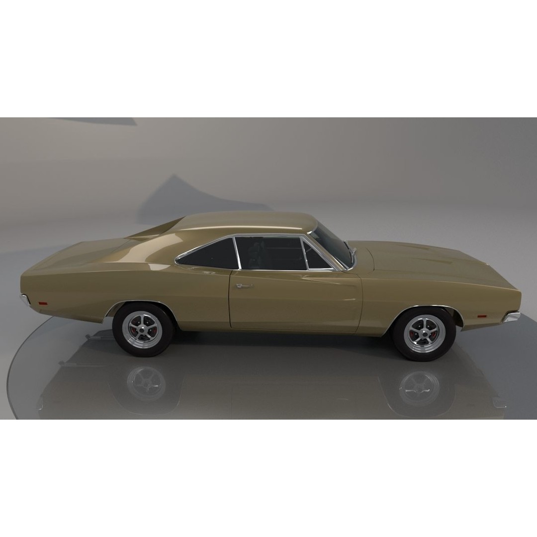 Dodge Charger 1969 3D Model – Classic Muscle Car, FBX & OBJ Formats - View 4
