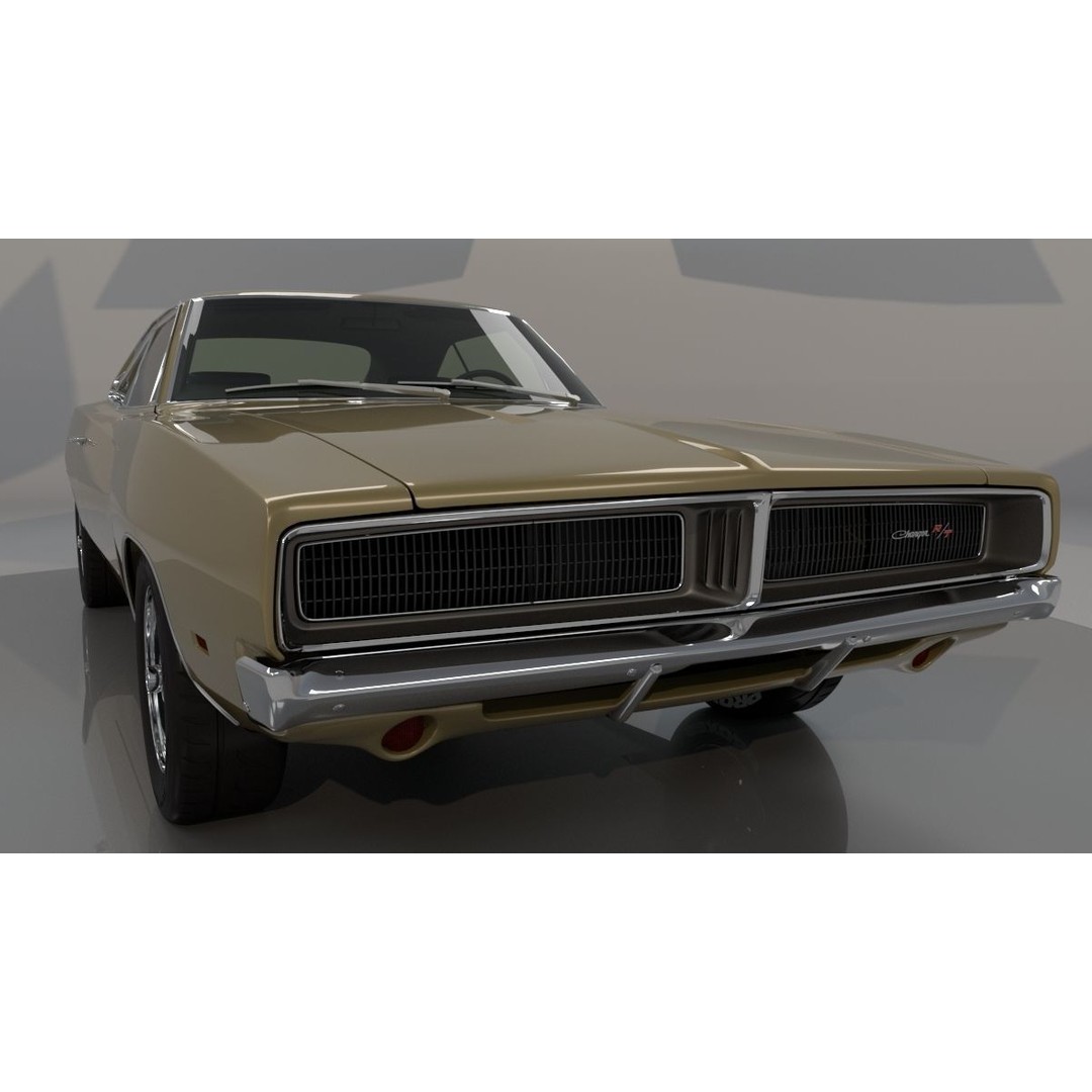 Dodge Charger 1969 3D Model – Classic Muscle Car, FBX & OBJ Formats - View 6