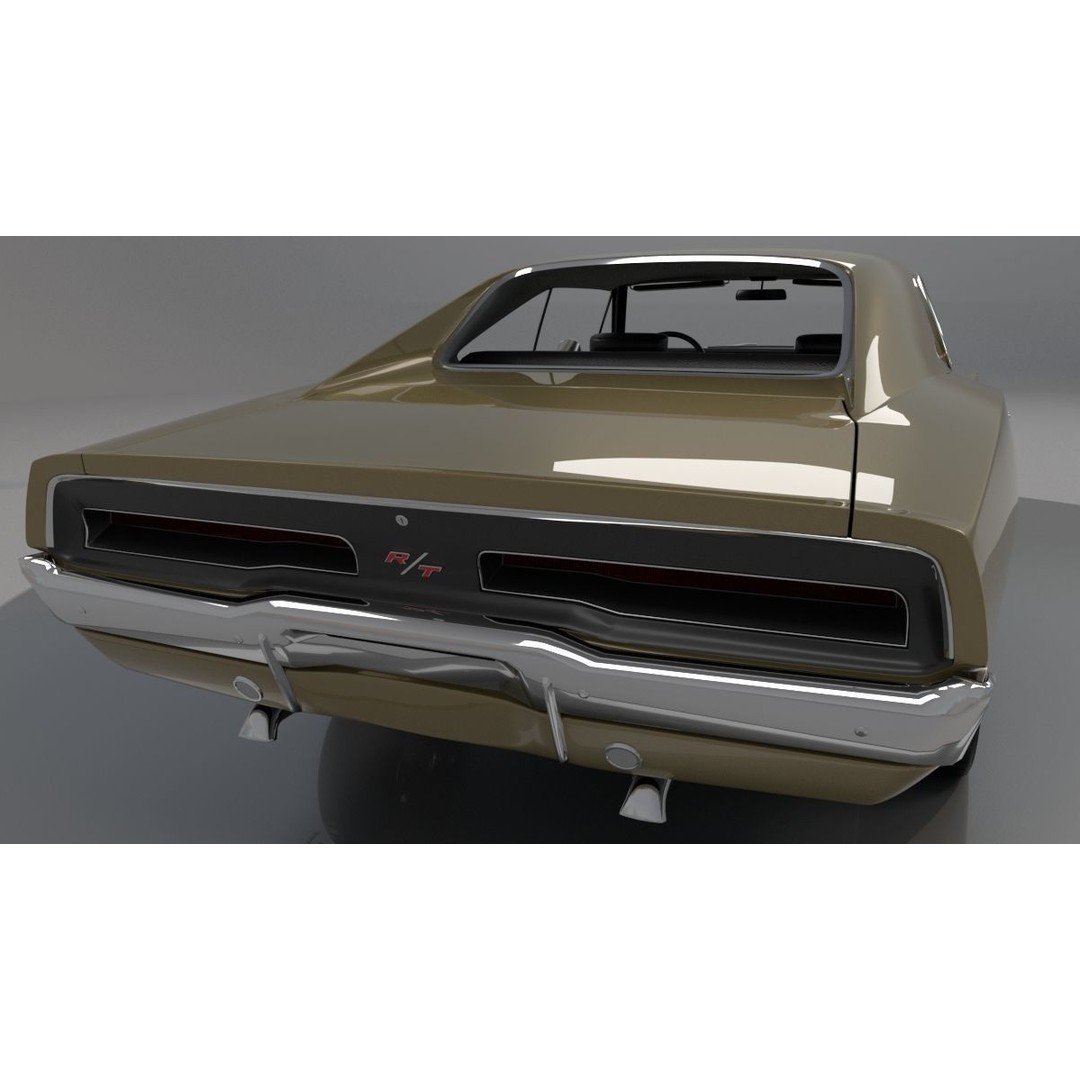 Dodge Charger 1969 3D Model – Classic Muscle Car, FBX & OBJ Formats - View 7