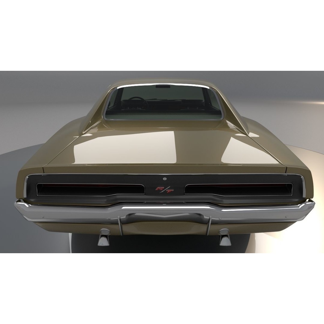 Dodge Charger 1969 3D Model – Classic Muscle Car, FBX & OBJ Formats - View 9