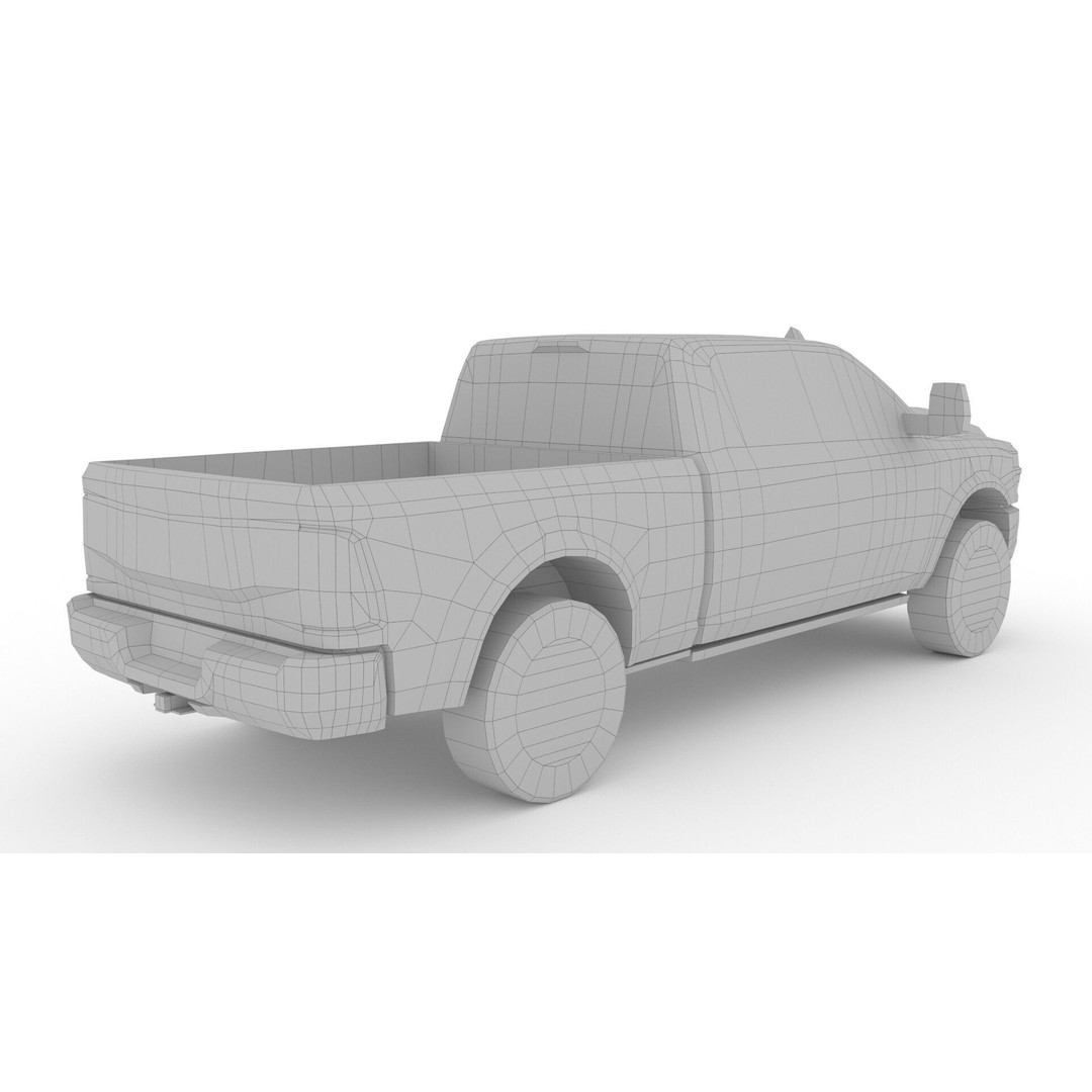 RAM Heavy Duty 2025 3D Model – Low Poly SUV Game Asset, FBX