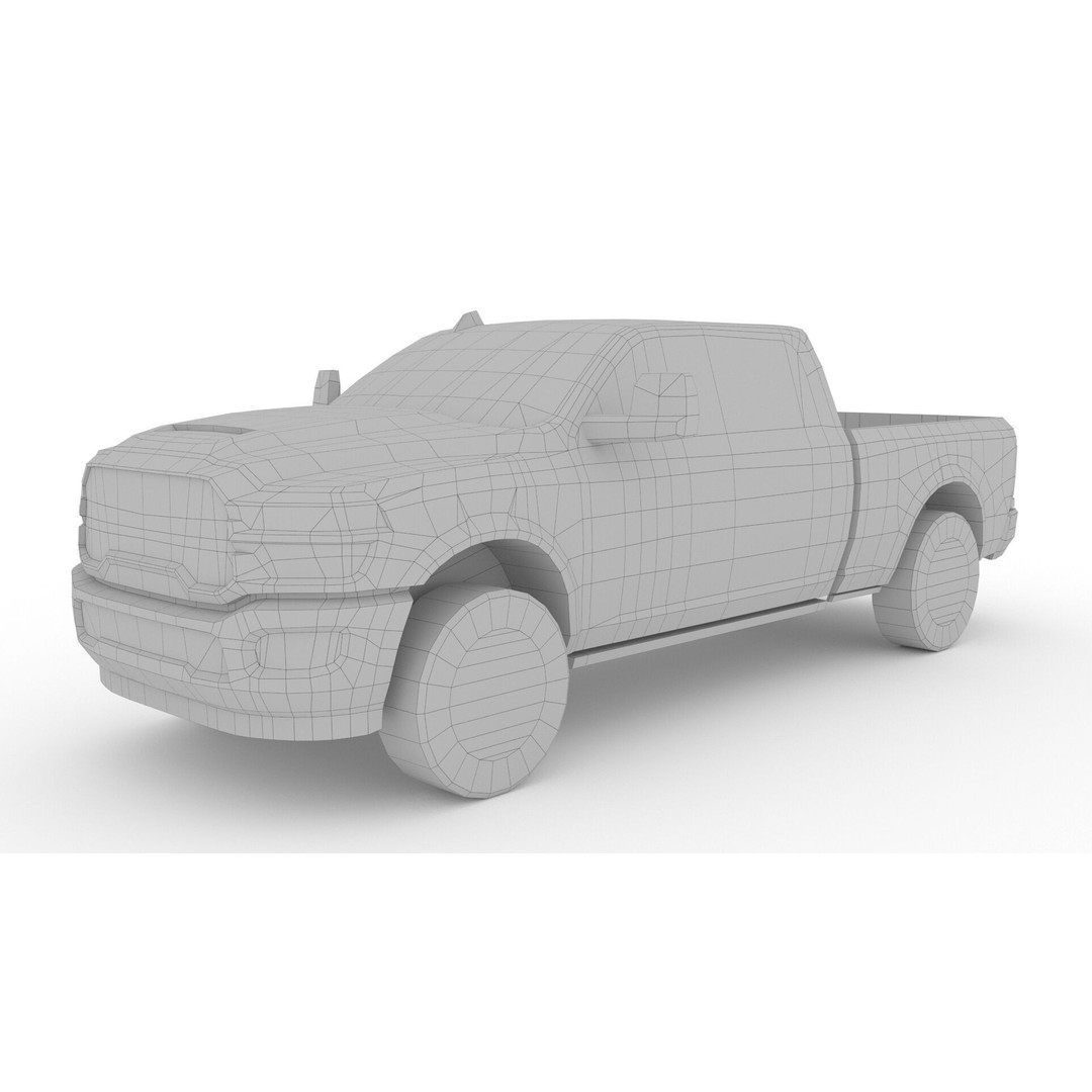 RAM Heavy Duty 2025 3D Model – Low Poly SUV Game Asset, FBX - View 10