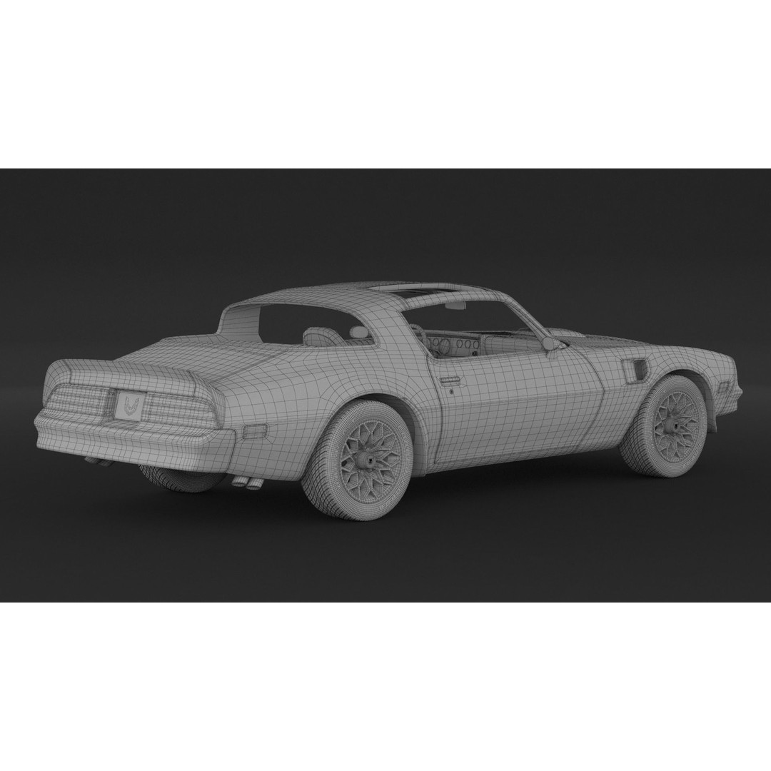 Pontiac Trans-Am 3D Model – High Poly Game Asset, FBX, OBJ - View 10