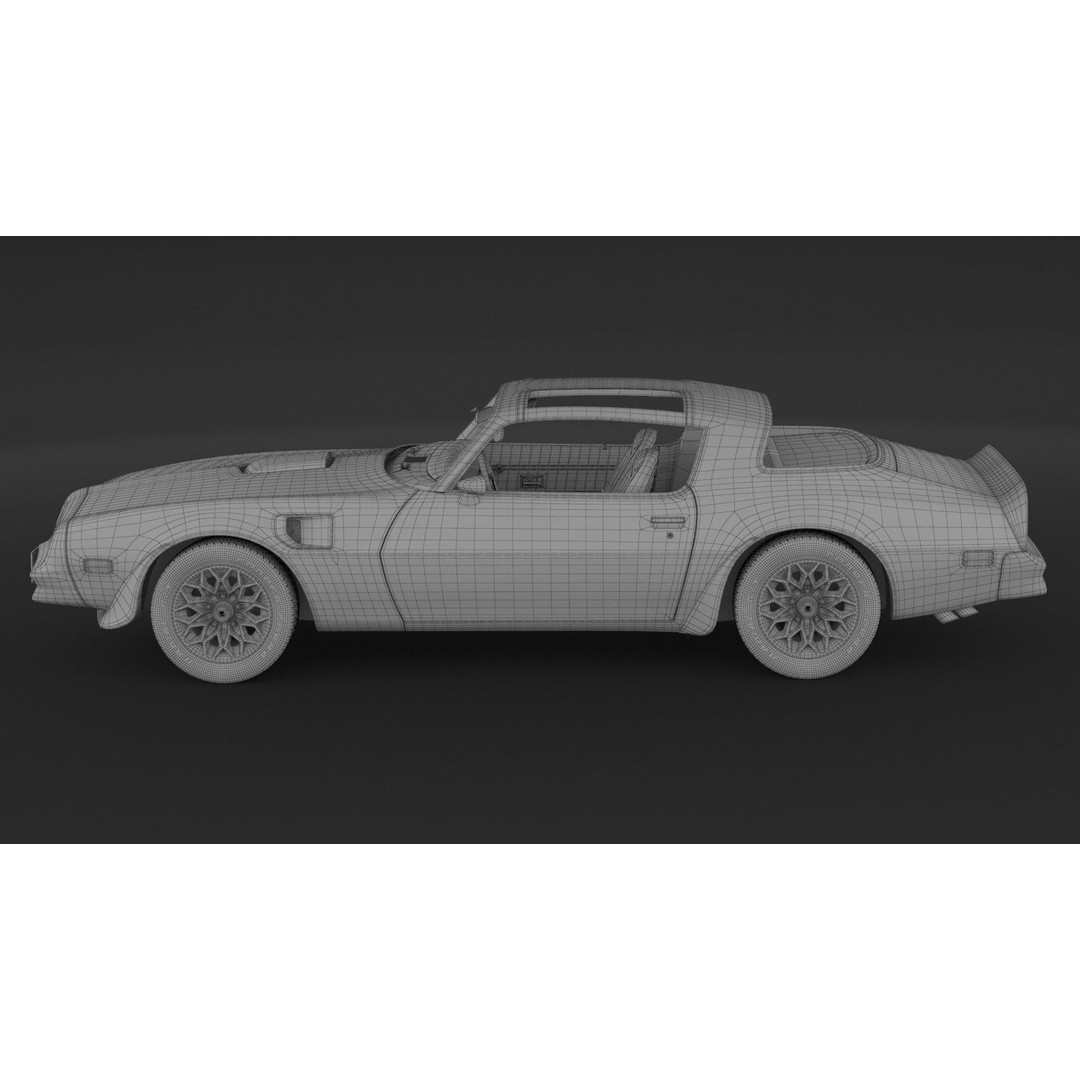 Pontiac Trans-Am 3D Model – High Poly Game Asset, FBX, OBJ - View 11