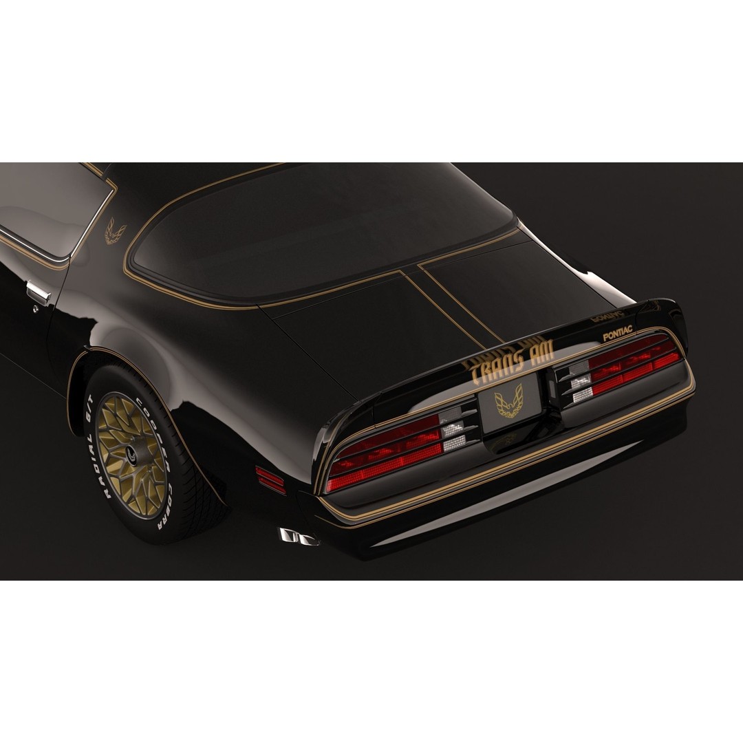 Pontiac Trans-Am 3D Model – High Poly Game Asset, FBX, OBJ - View 13