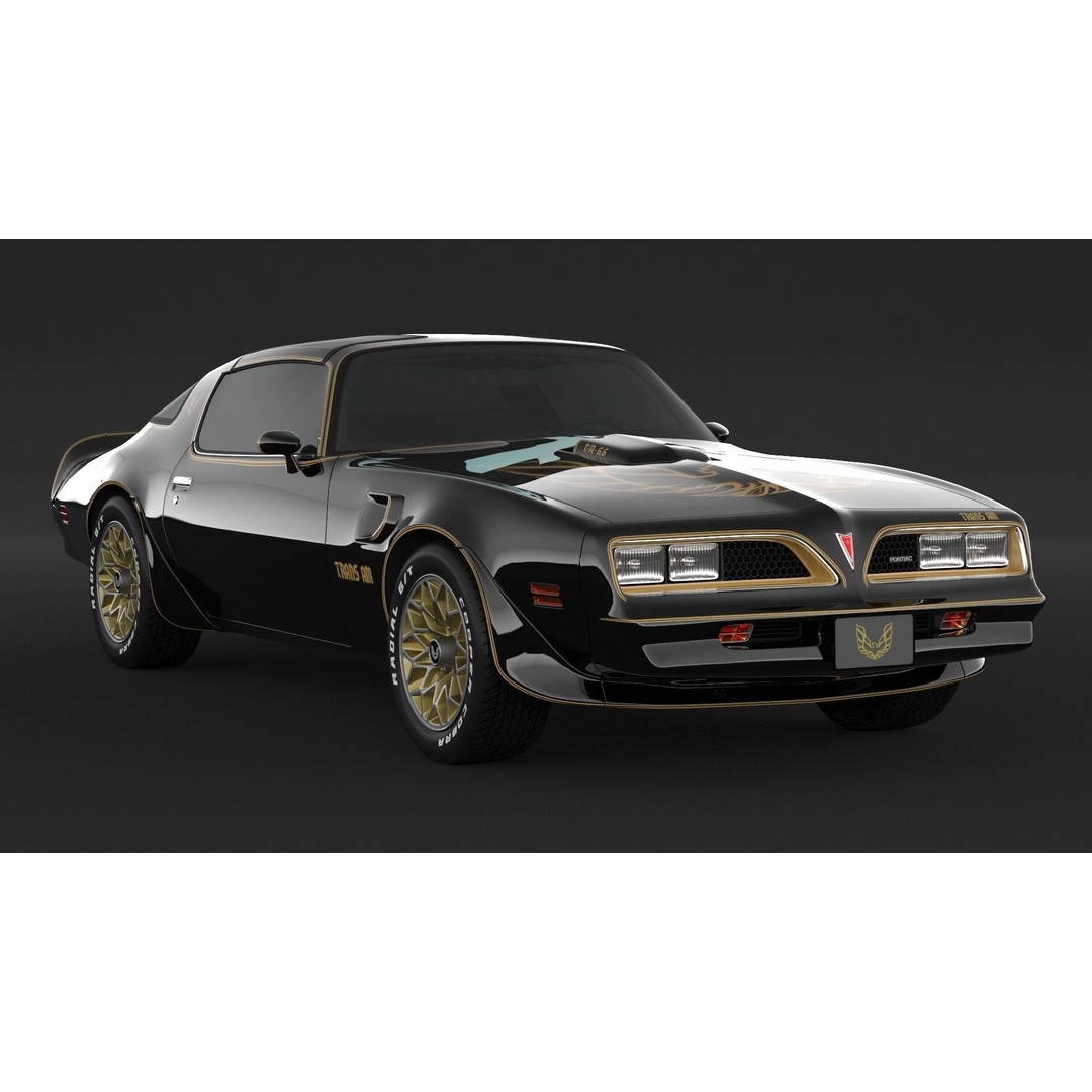 Pontiac Trans-Am 3D Model – High Poly Game Asset, FBX, OBJ - View 4